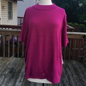 Joan Leslie 2X Wiman shimmer metallic pink Sweater